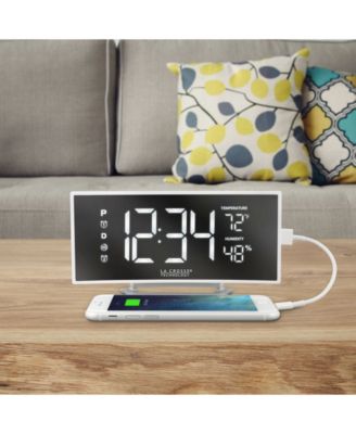 602-249 Curved Mirror LED Alarm Clock