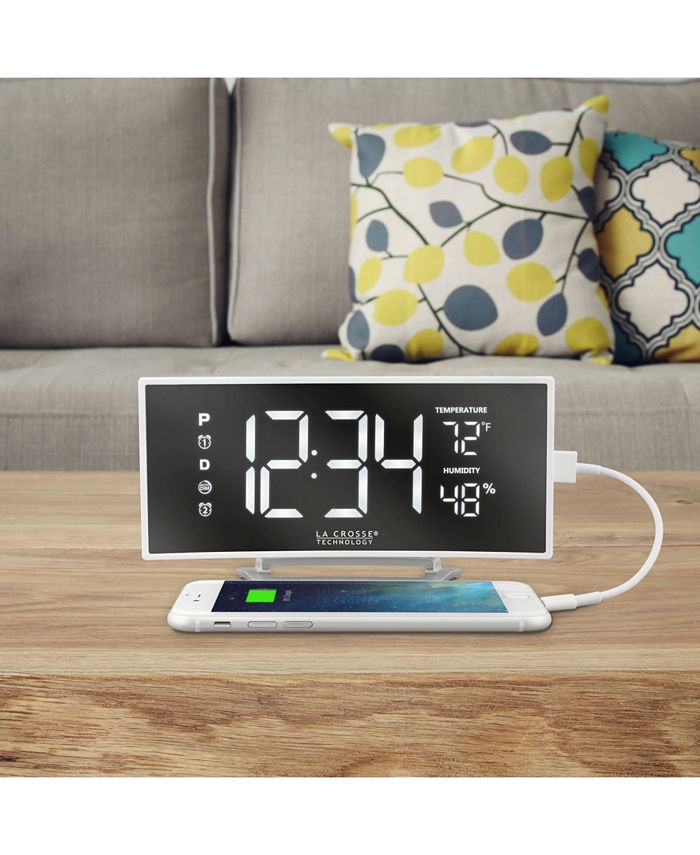 La Crosse Technology 602249 Curved Mirror LED Alarm Clock Macy's