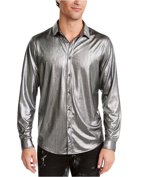 Inc International Concepts I N C Onyx Men S Crinkled Foil Silver