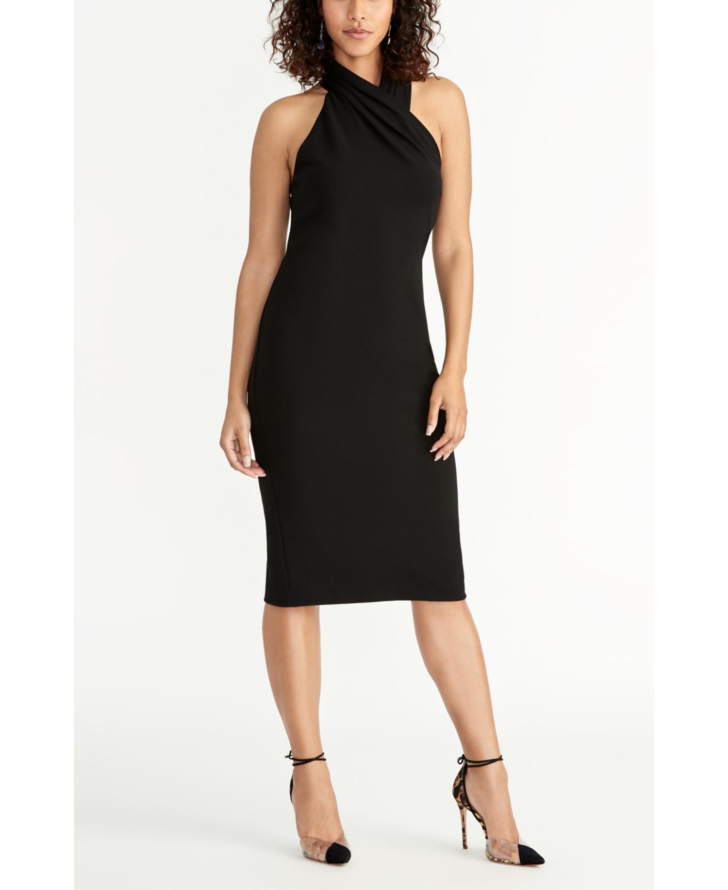 Sleeveless Halter Sheath Dress