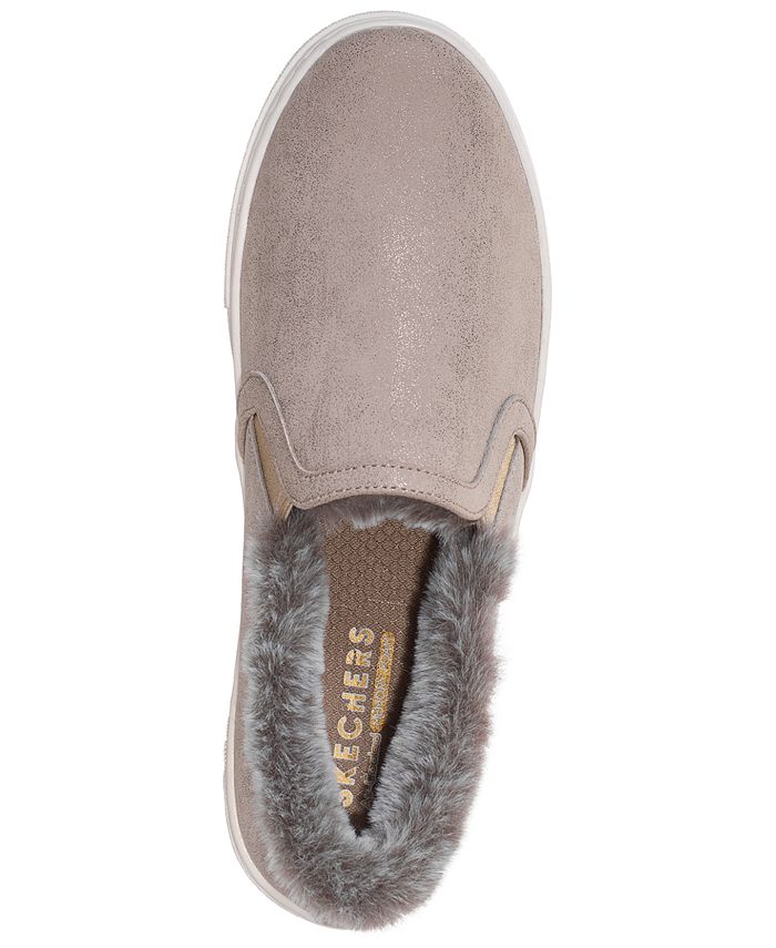 Skechers slip-on deals faux fur sneakers