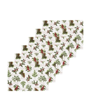 C & F Home Winter Botanical Placemat, Set Of 6 In White