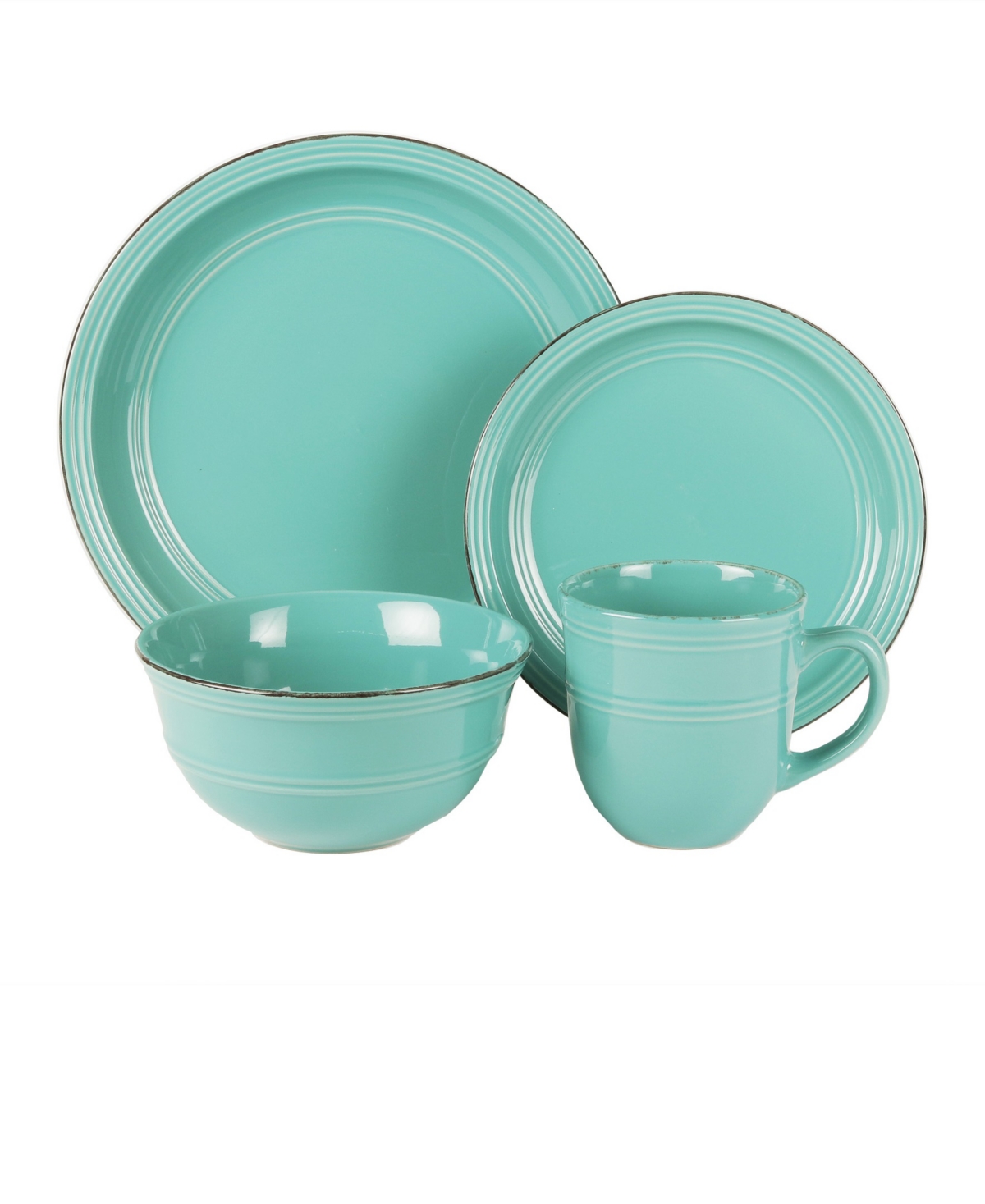 Madelyn Aqua Blue 16 Pc Dinnerware Set - Blue