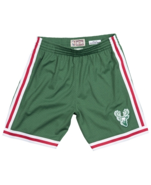 Mitchell & Ness Men's Hunter Green Milwaukee Bucks Hardwood Classics Primary Logo Swingman Shorts In Green/white/red