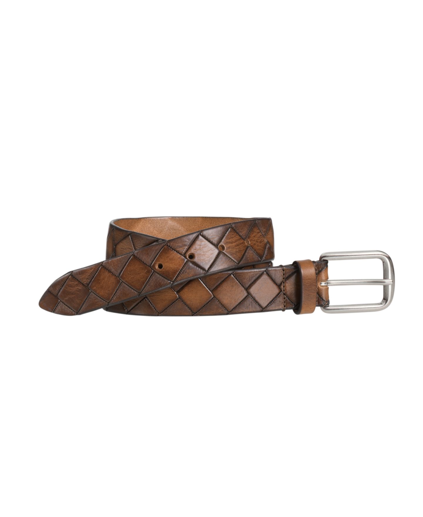 Мужской ремень Johnston & Murphy Basketweave Belt — фото 1