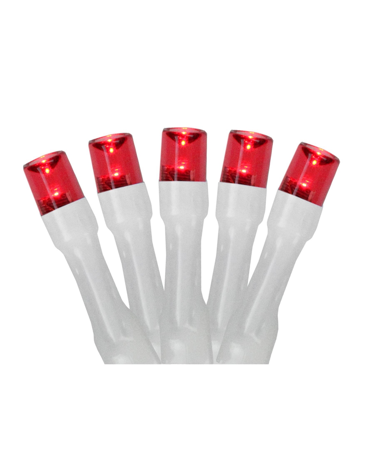 Northlight Set Of 20 Battery Operated Red Led Wide Angle Christmas Lights - White Wire