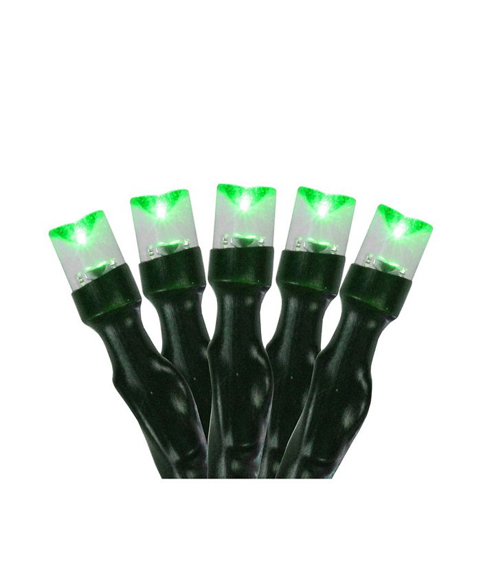 Northlight Set of 20 Battery Operated Green LED Wide Angle Christmas ...