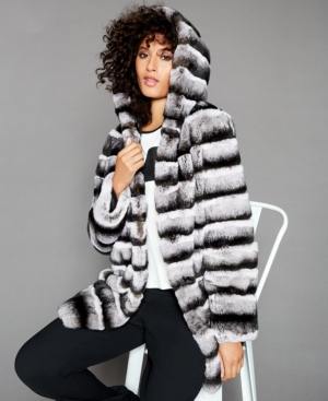 image of The Fur Vault Reversible Rabbit Fur Coat