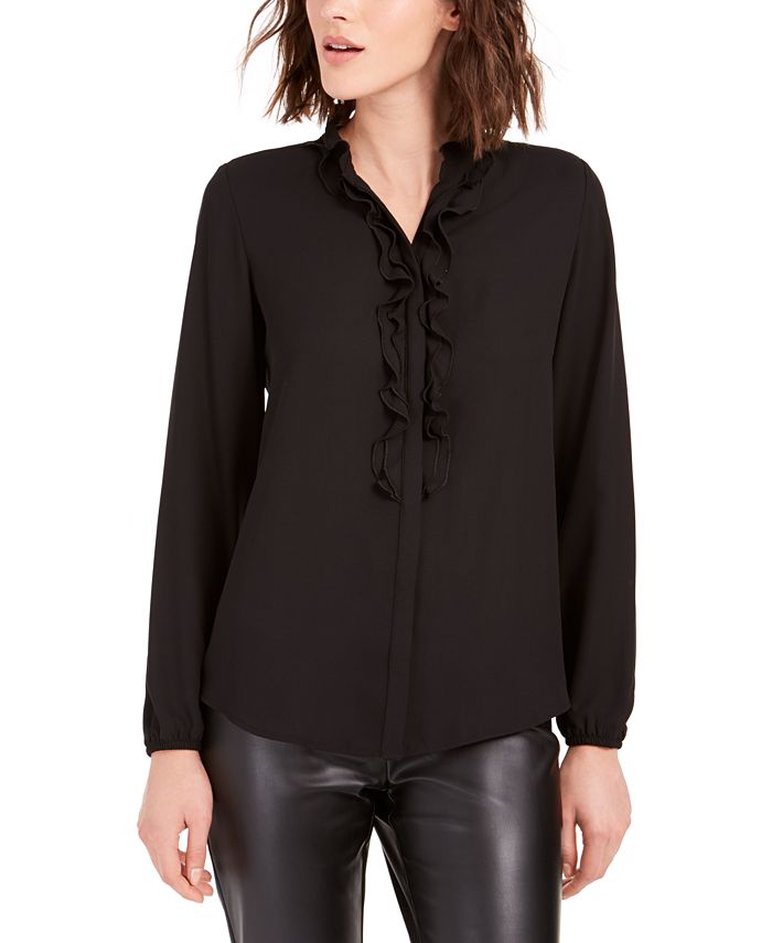 Macy's ruffle sale blouse