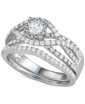 image of Diamond Multi-Row Bridal Set (1-1/7 ct. t.w.) in 14k White Gold