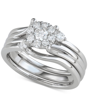 image of Diamond Halo Enhancer Bridal Set (1/2 ct. t.w.) in 14k White Gold