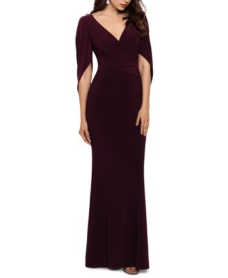 betsy and adam draped back sheath dress