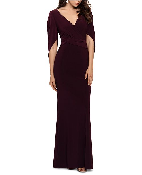 Betsy Adam Draped Back Gown Reviews Dresses Women Macy S
