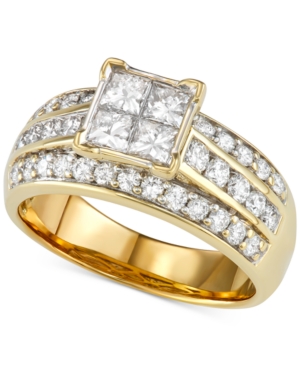 image of Diamond Princess Channel-Set Engagement Ring (1-1/2 ct. t.w.) in 14k Gold