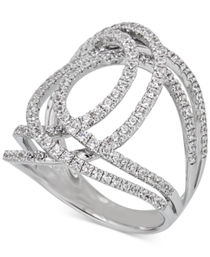 image of Diamond Abstract Openwork Statement Ring (1-1/6 ct. t.w.) in 14k White Gold