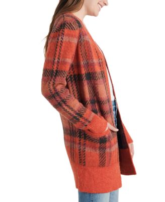 Lucky Brand Oversized Plaid Knit Cardigan Sweater