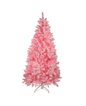 Northlight 7' Pink Pre-lit Flocked Artificial Christmas Tree In Multi