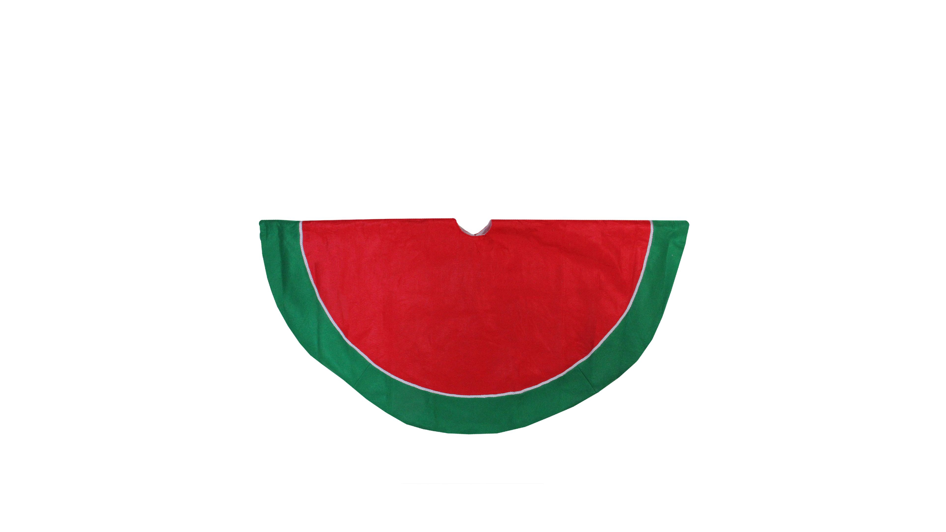 Northlight 48" Traditional Red and Green with White Piping Christmas Tree Skirt