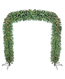 9' x 8' Commercial Size Pre-Lit Green Pine Artificial Christmas Archway - Clear Lights