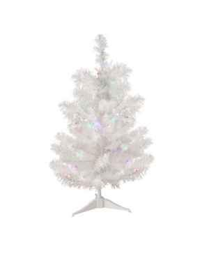 Northlight 2' Pre-lit Led Snow White Artificial Christmas Tree In Green