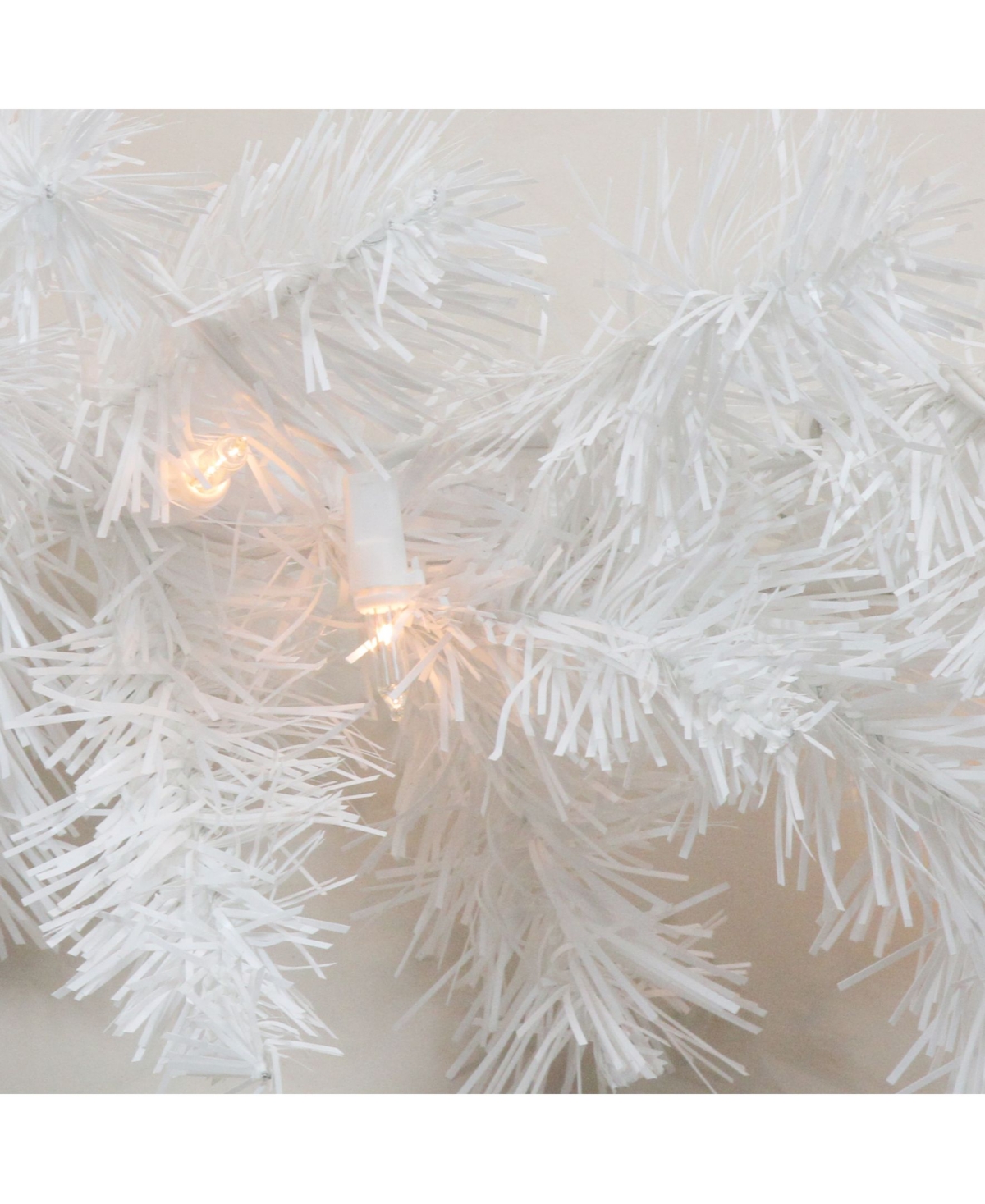 Northlight 50' Pre-Lit Commercial Length SnowChristmas Garland - Clear Lights - White