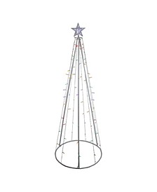 6' Multi-Color LED Lighted Cone Tree Outdoor Christmas Decoration