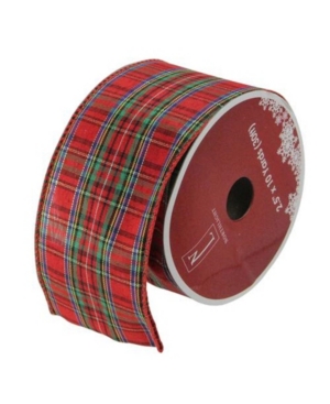 Northlight Red And Green Stripe Wired Christmas Craft Ribbon 2.5" X 10 Yards In Green