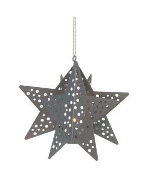 Northlight 5" Pre-lit Gray Cut Out Metal Star Christmas Ornament