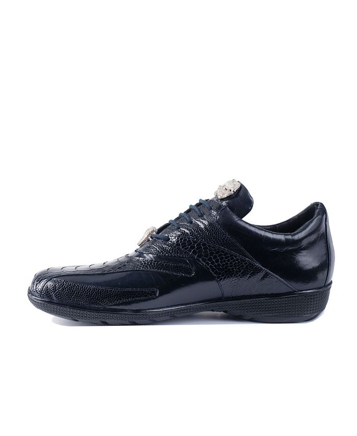 Belvedere Men's Bene Leather and Ostrich Trimmed Dress Sneakers - Macy's