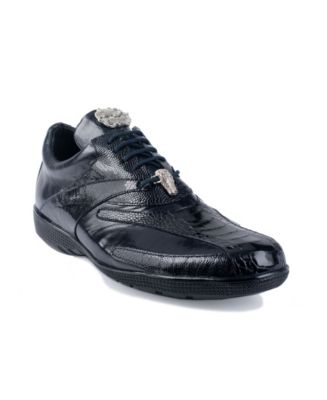 Belvedere Men's Bene Leather and Ostrich Trimmed Dress Sneakers - Macy's