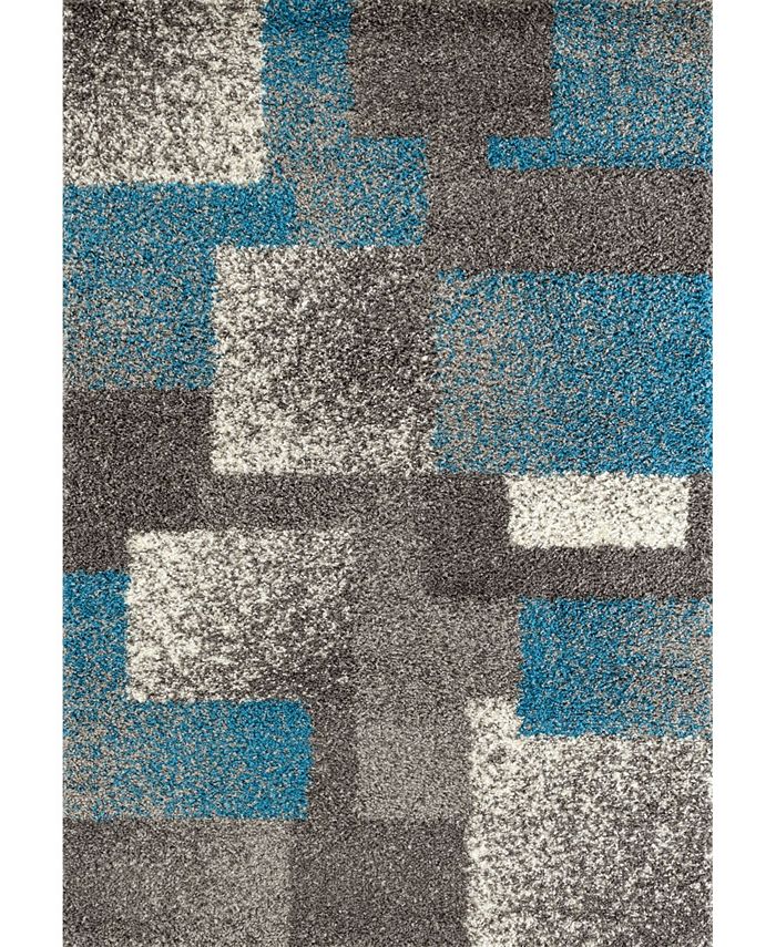 Main Street Rugs Bahia Shag Bas2929 Blue/Gray 5'3" x 7'3" Area Rug Macy's