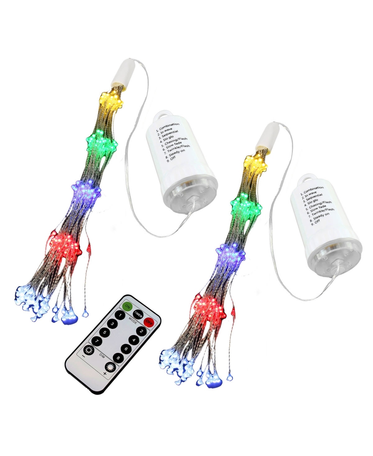 Jh Specialties Inc/lumabase Lumabase Battery Operated Starburst Lights With Remote Control, Set Of 2 In Multi