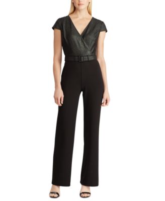 belted straight leg jumpsuit