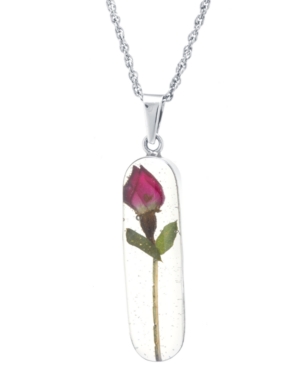 image of Dried Flower Oval Drop Pendant with 18