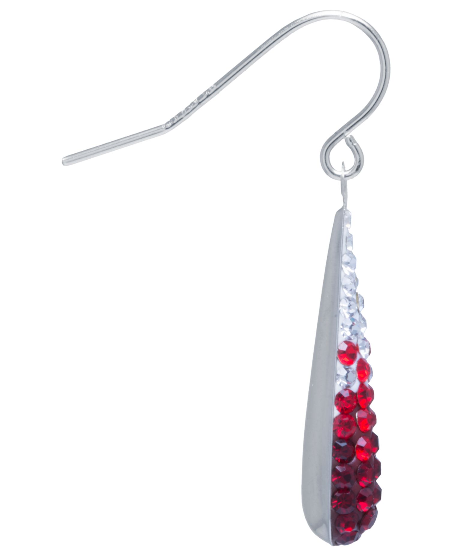 Crystal Pav&eacute; Tear-Shape Drop Earrings in Sterling Silver