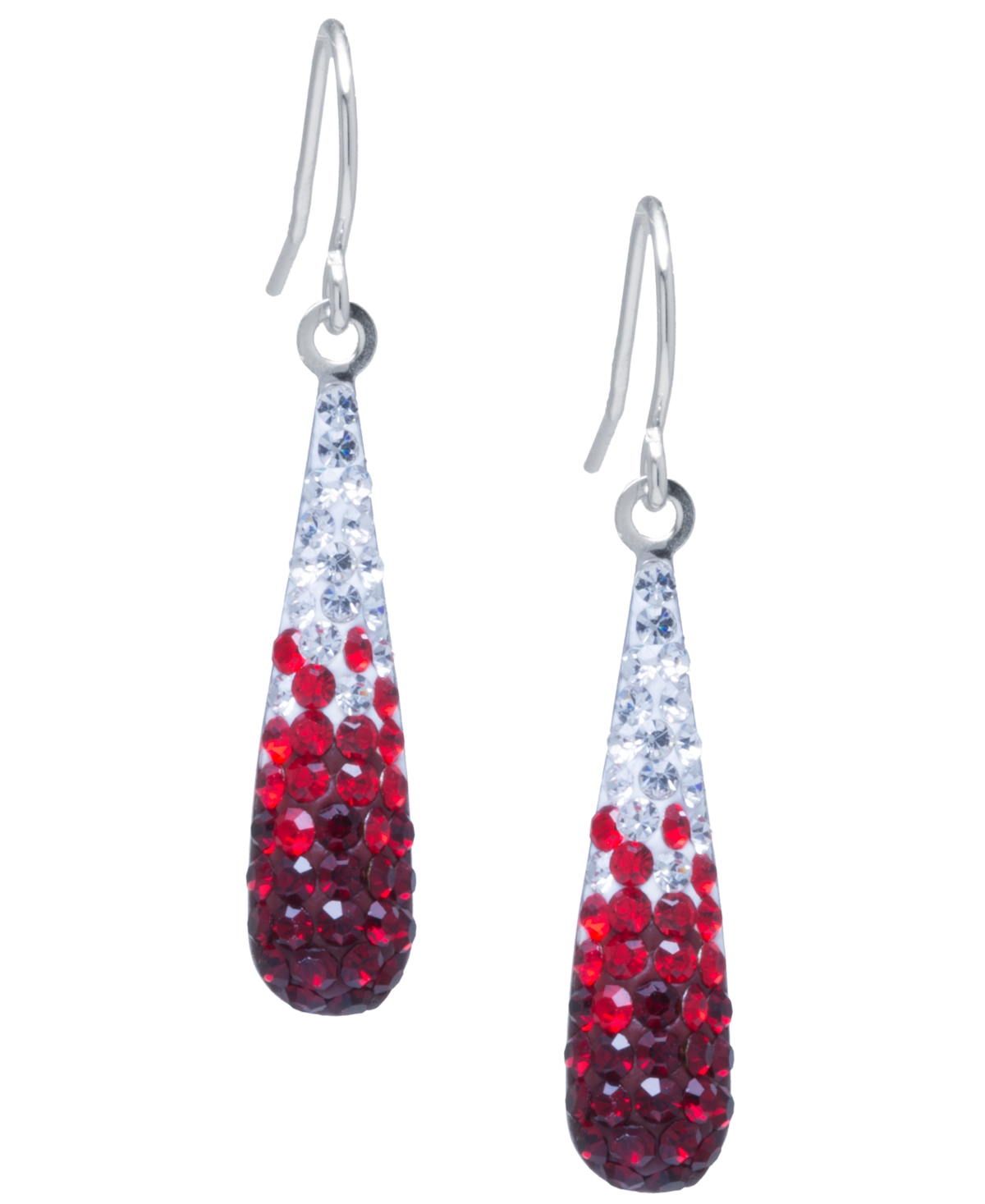 Shop Giani Bernini Pave Two Tone Crystal Teardrop Earrings Set In Sterling Silver. Available In Clear And Blue, Clear A In Red,white