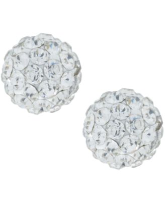 Multicolor Crystal Pav&eacute; Ball Cluster Stud Earrings in Sterling Silver (Also Available in Silver)