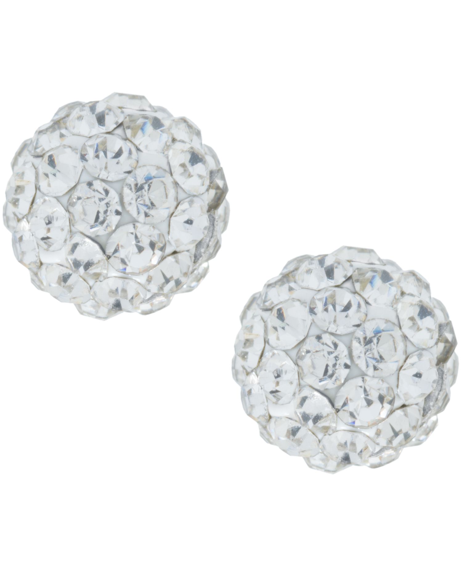 Multicolor Crystal Pav&eacute; Ball Cluster Stud Earrings in Sterling Silver (Also Available in Silver)
