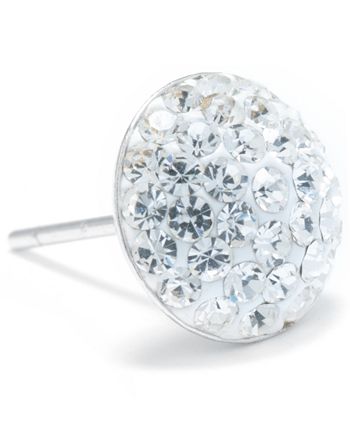 Giani Bernini - Crystal Pave Stud Earrings in Sterling Silver. Available in Clear, Blue, Gray, Red or Multi