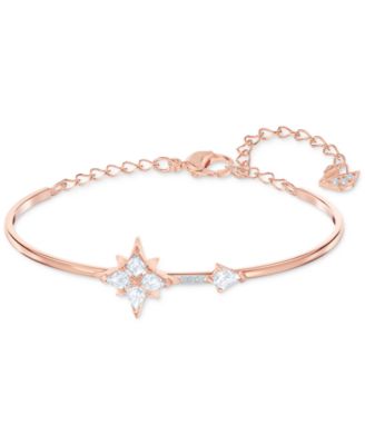 Swarovski Rose Gold-Tone Crystal Star Bangle Bracelet - Macy's