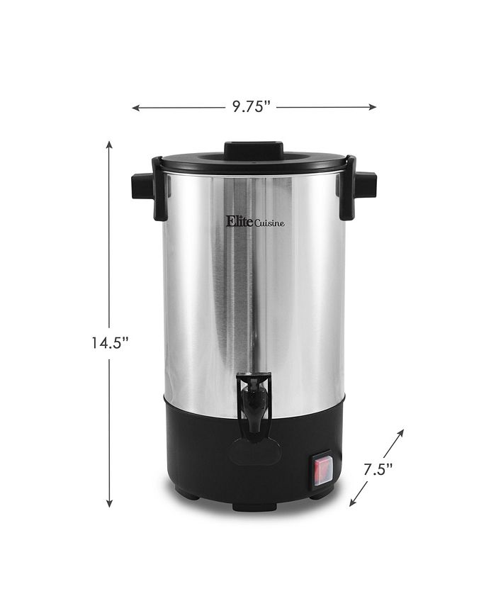 Elite Cuisine 30 Cup Stainless Steel Coffee Urn Brewer with Removable