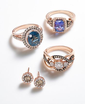 Le Vian - Blueberry Tanzanite&reg; (2 ct. t.w.), Nude Diamonds™ (1/3 ct. t.w.) & Chocolate Diamonds&reg; (1/8 ct. t.w.) Ring Set in 14k Strawberry Gold&reg;