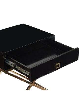 Gekko Lacquer Nightstand with Metal X-Legs