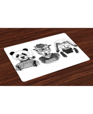 Ambesonne Animal Place Mats Set of 4