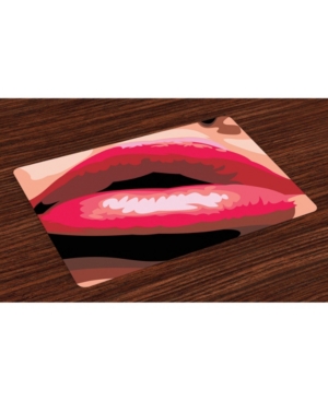 Ambesonne Retro Place Mats Set of 4