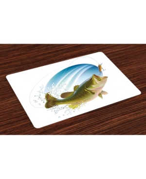 Ambesonne Fishing Place Mats Set of 4