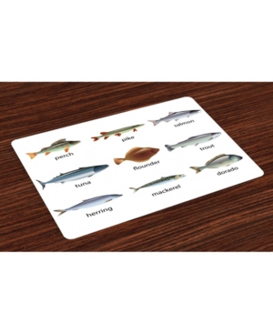 Ambesonne Fish Place Mats Set of 4