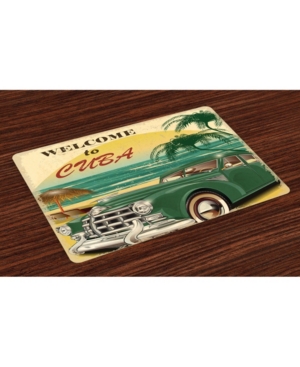 Ambesonne Retro Place Mats Set of 4