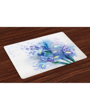 Ambesonne Watercolor Flower Place Mats Set of 4
