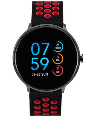 iTouch - Unisex Sport Black & Orange Silicone Strap Touchscreen Smart Watch 43.2mm